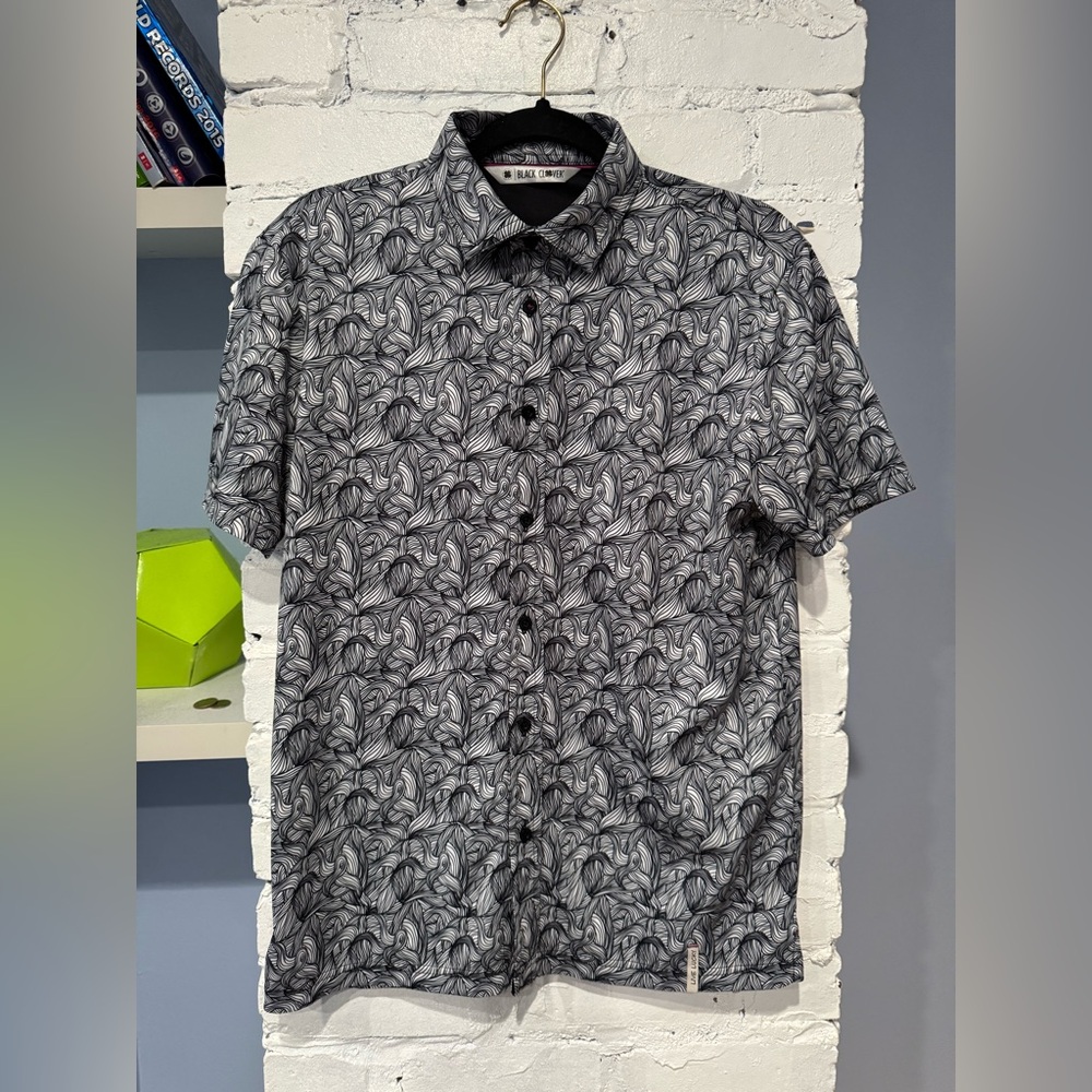Black Clover Polo Shirt‎ Small Multicolor Abstract Golf Casual Mens